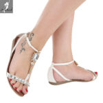 Mermaid kristallidega valged rihmikud