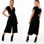 Culotte-pükstega must pükskostüüm