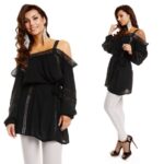 Maia Hemera Paris heegeldatud detailidega must kleit-tuunika