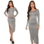 Lukuga pikk hall trikotaažkleit Cornelia