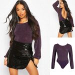 Glitter efektiga sädelev lilla body