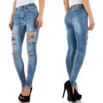 Blue rags kõrgema vöökohaga heledad katkised teksad