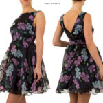 Marc Angelo koheva seelikuosaga lilleline tüllist skater-kleit Violet