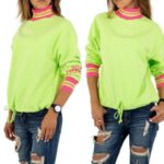 Kõrge kaelusega neoon värvides sweatshirt