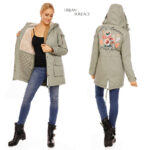 Urban Surface kirja ja pildiga hallikasroheline soe parka