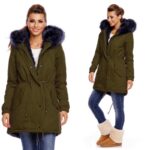 Osley Paris koheva karvase kapuutsiga seest üleni karvane tumekhakki talveparka