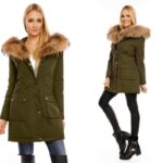 Orice Style ehtsa koheva karvase kapuutsiga khakki värvi parka