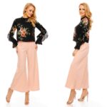 Blu Royal satsidega must lilleline pluus