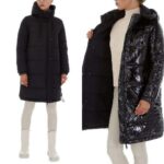 Kapuutsiga must kahepoolne sulemantel